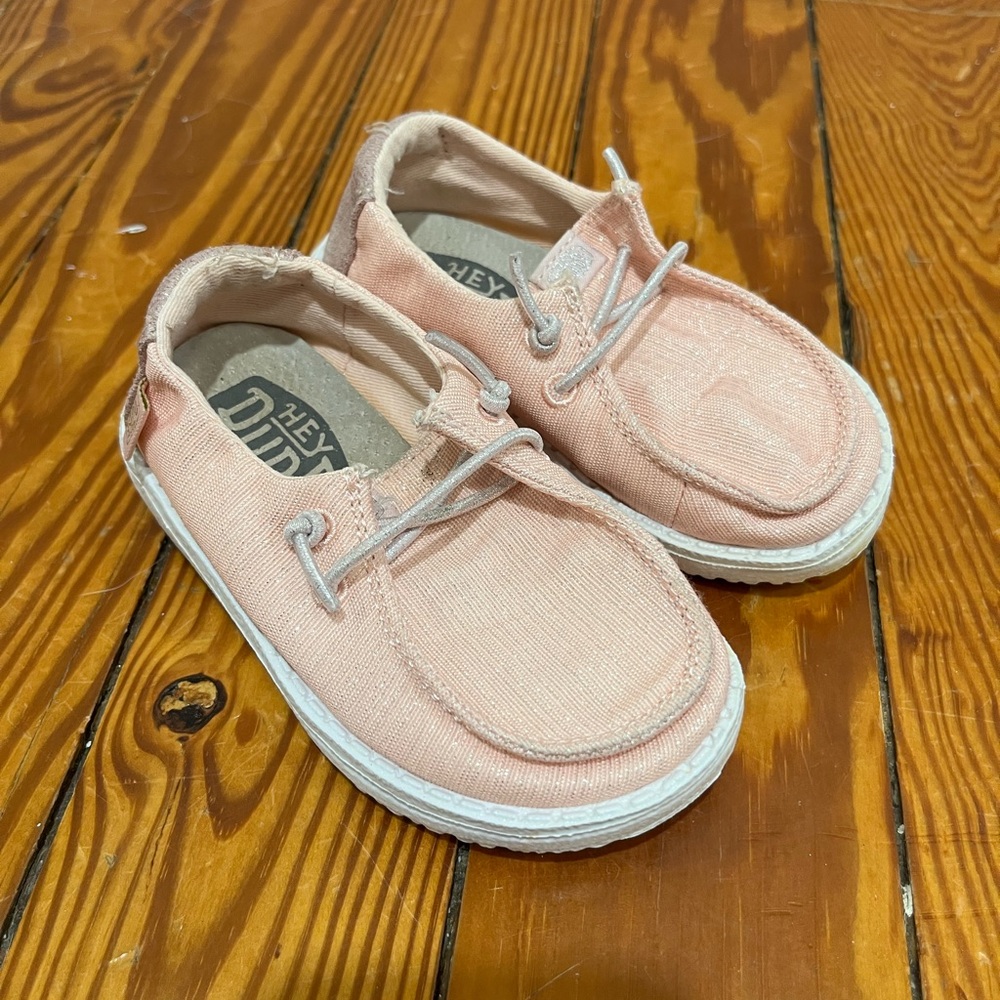 Hey Dude Kids Pink Shoes size 7 Pink Sparkle